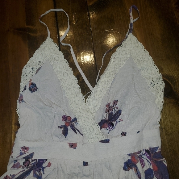 GET LUCKY Romper shorts creamy pink with blue NEW medium - Picture 3 of 13